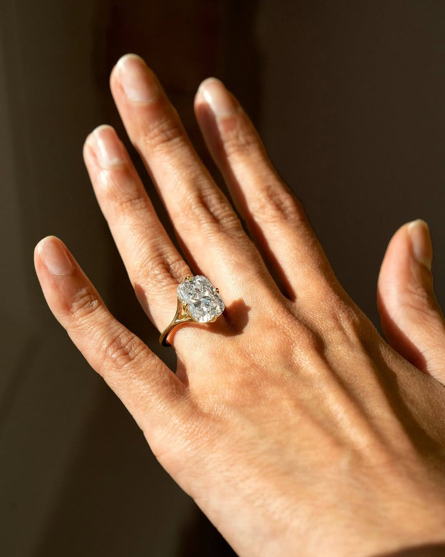 3.0CT cushion cut split shank engagement ring available to buy now
