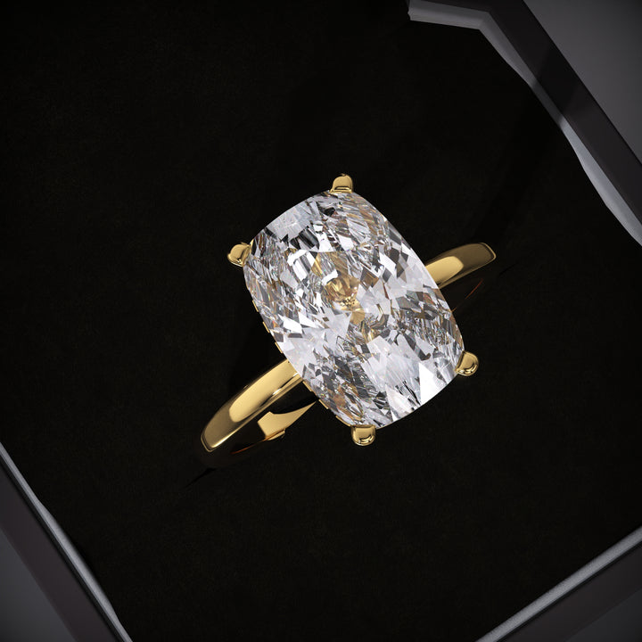 Buy cushion hidden halo lab grown diamond engagement ring online