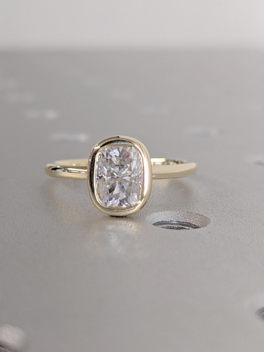 1.0CT cushion cut hidden halo engagement ring available to buy now
