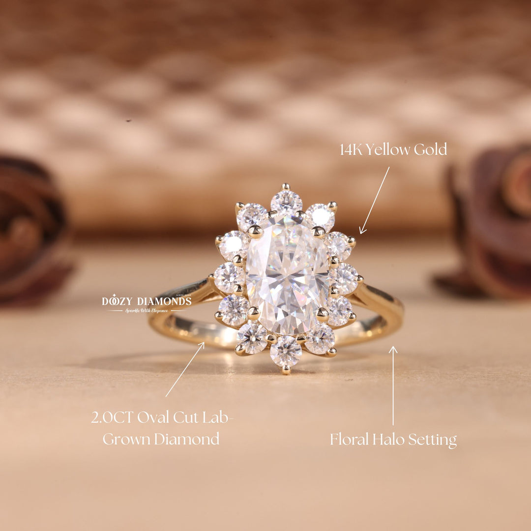Shop the oval cut halo engagement ring collection online