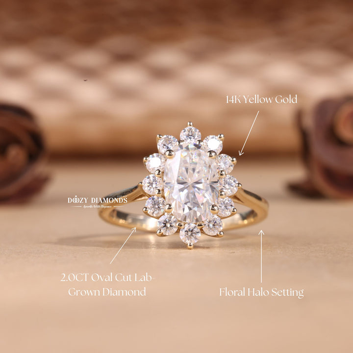 Shop the oval cut halo engagement ring collection online