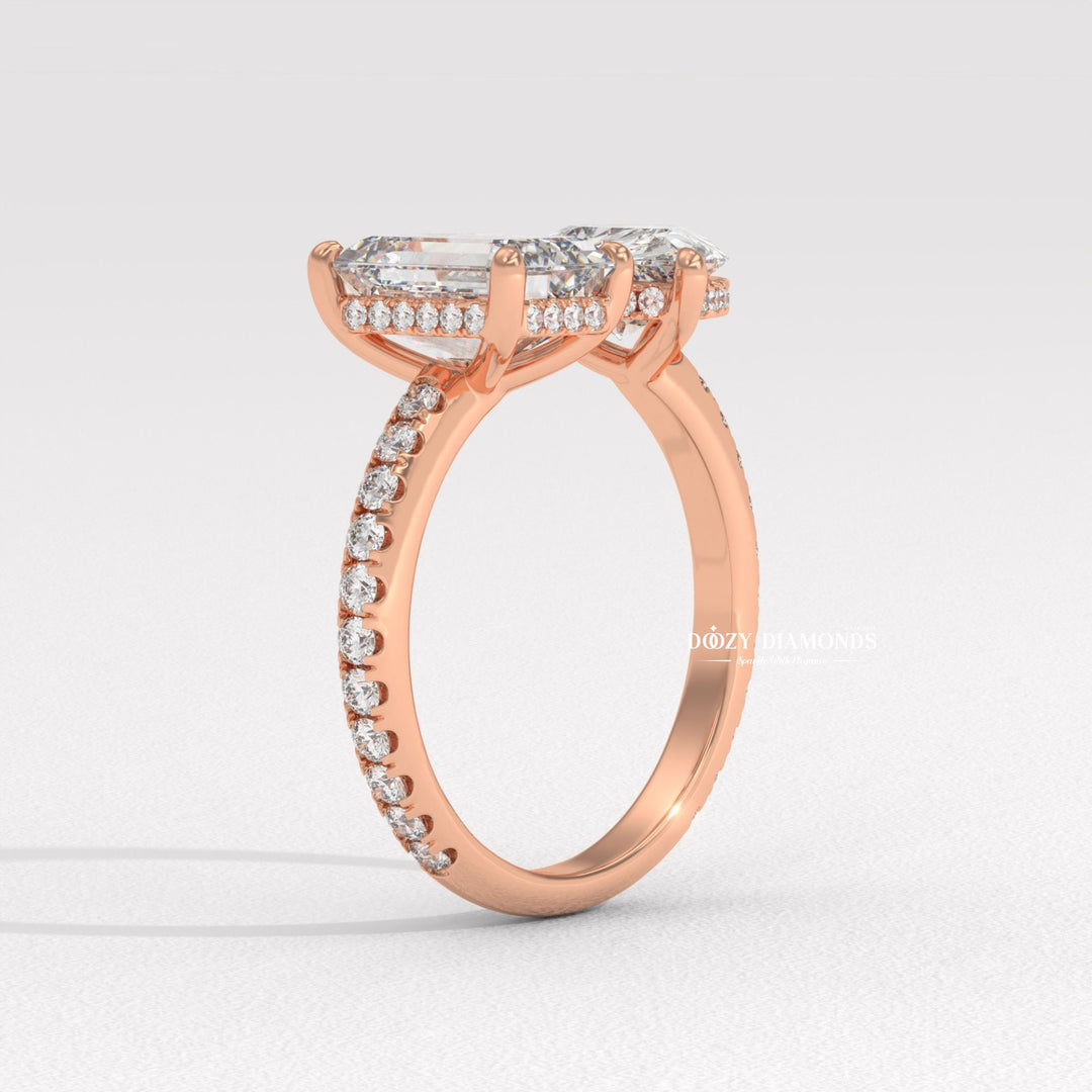 Certified pear cut diamond featured in solitaire engagement ring