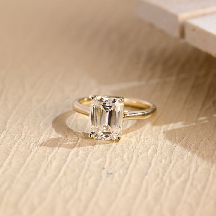 2.0CT emerald cut solitaire engagement ring available to buy now