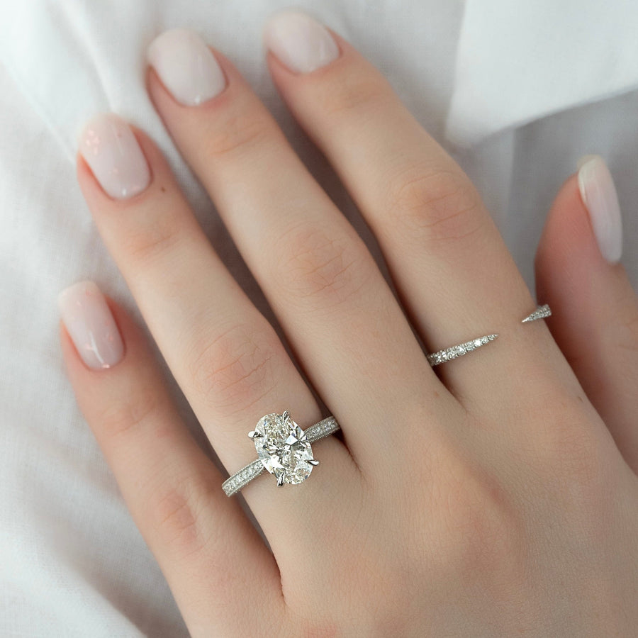 Discover emerald pave lab grown diamond engagement ring online
