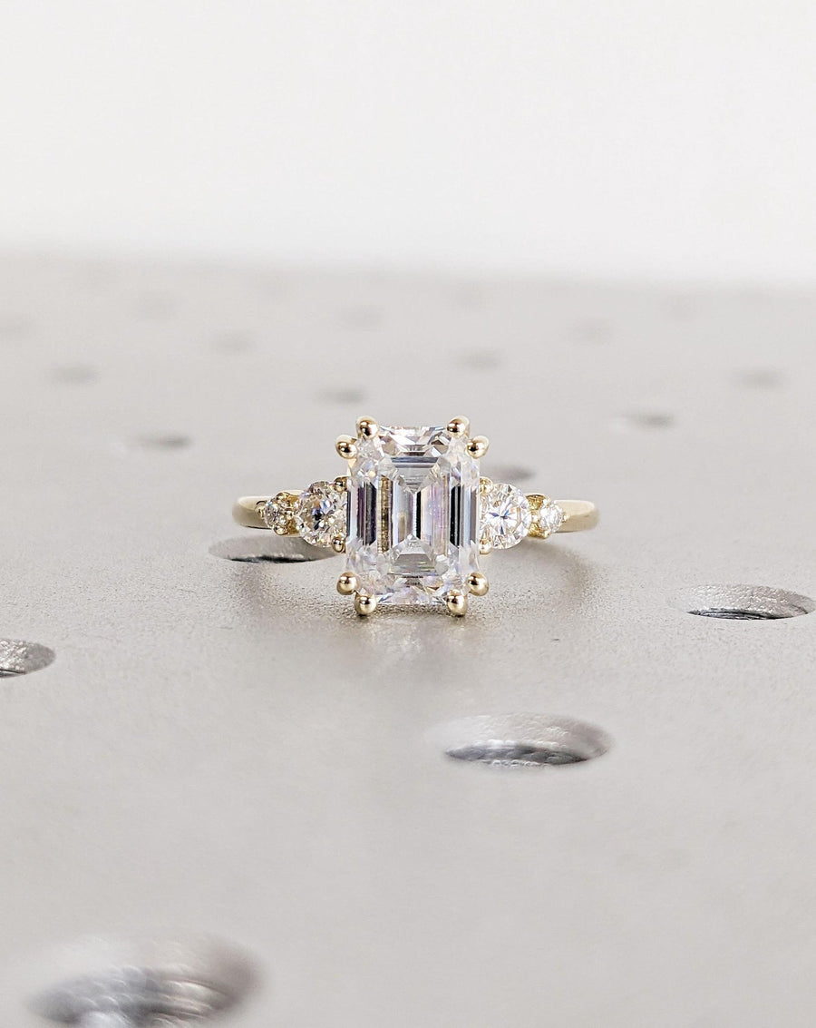 Discover emerald cluster lab grown diamond engagement ring online