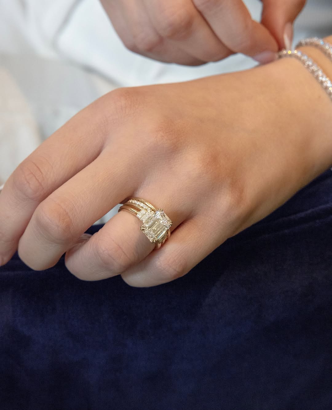 Discover emerald five stone lab grown diamond engagement ring online