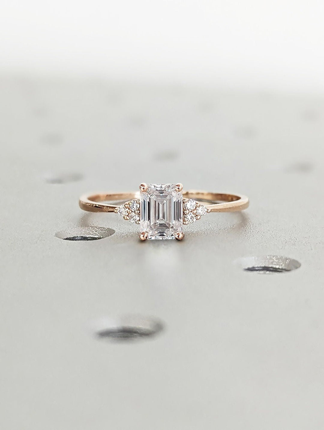 Shop emerald cluster lab grown diamond engagement ring