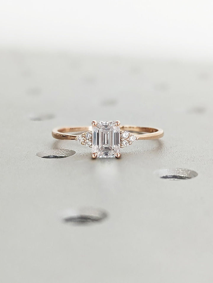 Shop emerald cluster lab grown diamond engagement ring