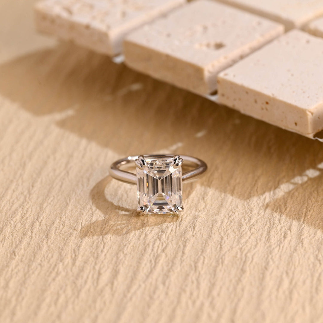 Shop emerald solitaire lab grown diamond engagement ring