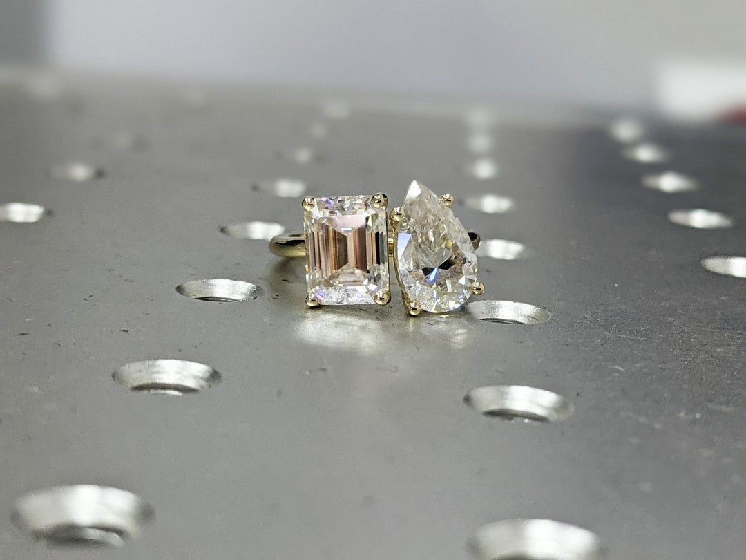 Discover pear solitaire lab grown diamond engagement ring online