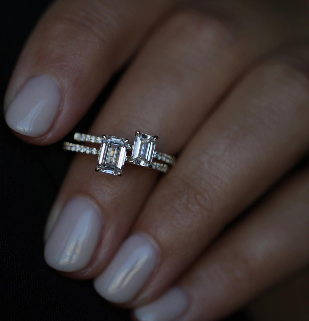 Buy emerald cut solitaire diamond engagement ring with free shipping