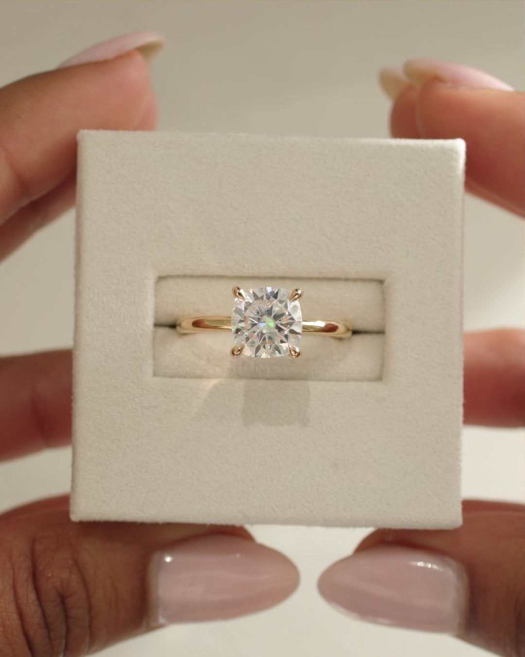3.50CT cushion cut hidden halo engagement ring available to buy now