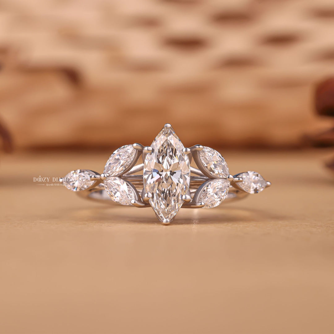 Discover marquise cluster lab grown diamond engagement ring online