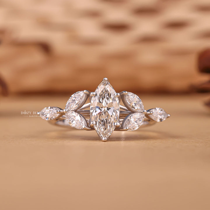 Discover marquise cluster lab grown diamond engagement ring online