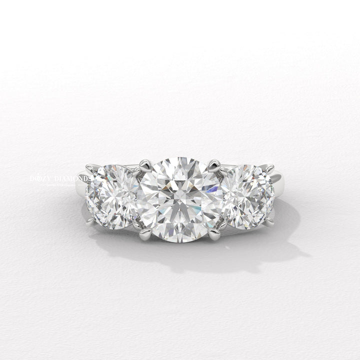 Round solitaire engagement ring close-up showing high clarity diamond clarity