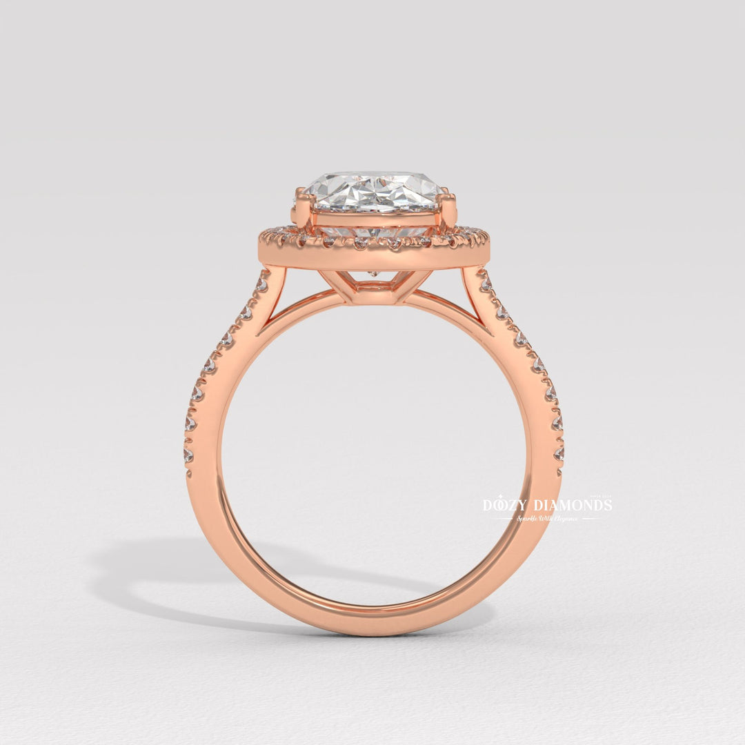 Buy oval cut halo diamond engagement ring with free shipping