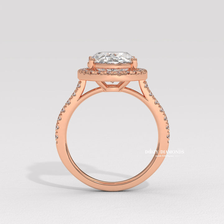 Buy oval cut halo diamond engagement ring with free shipping