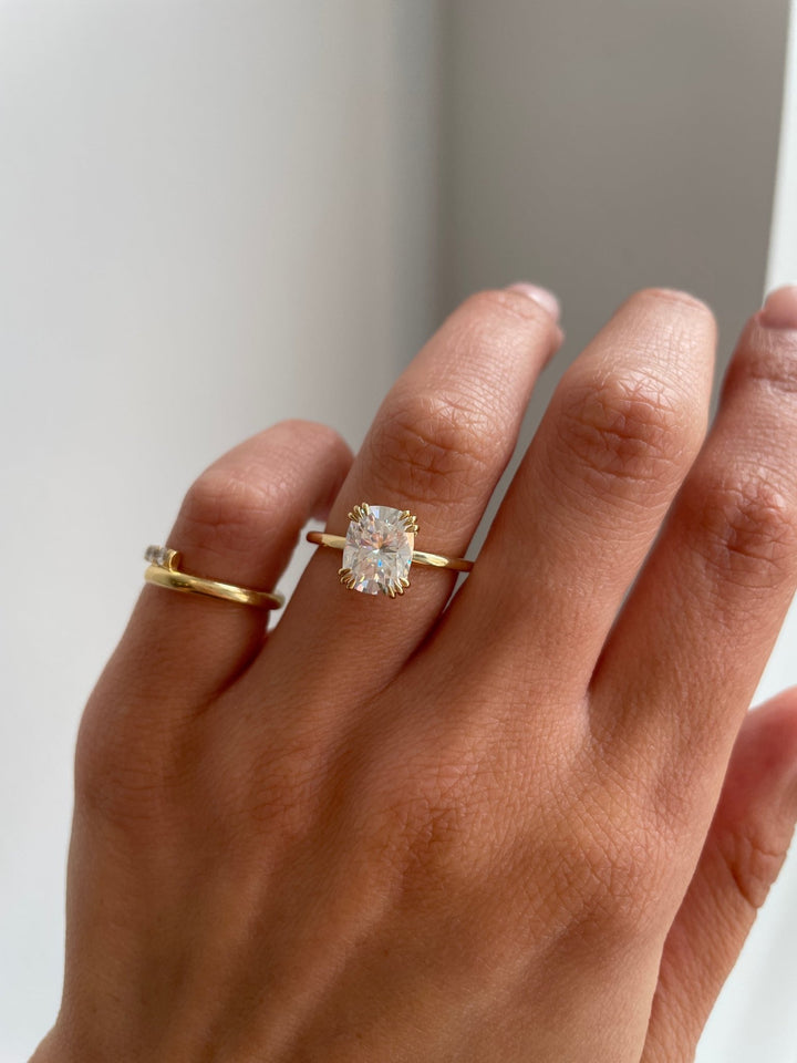 2.01 - 4.01 CT Elongated Cushion Cut Lab Grown Diamond Solitaire Engagement Ring - Doozy Diamonds