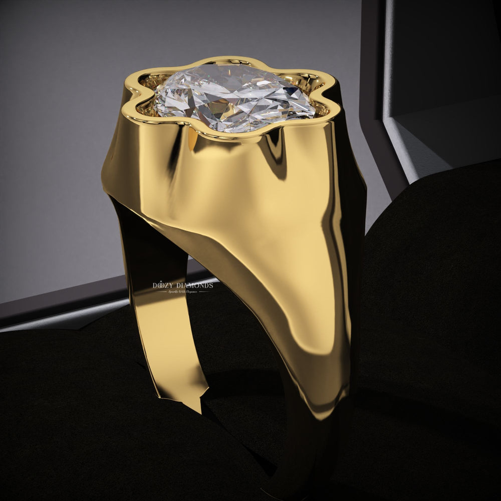 Oval dome diamond engagement ring available in multiple metals
