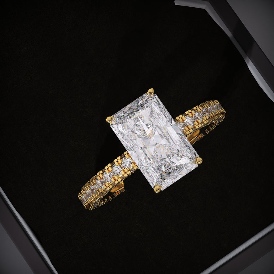 Buy radiant pave lab grown diamond engagement ring online