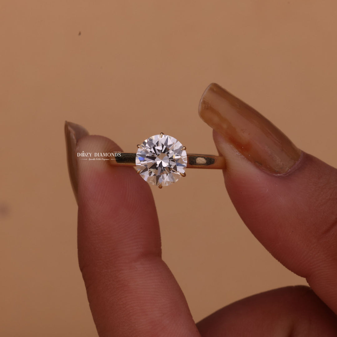 Buy round cut solitaire diamond engagement ring with free shipping