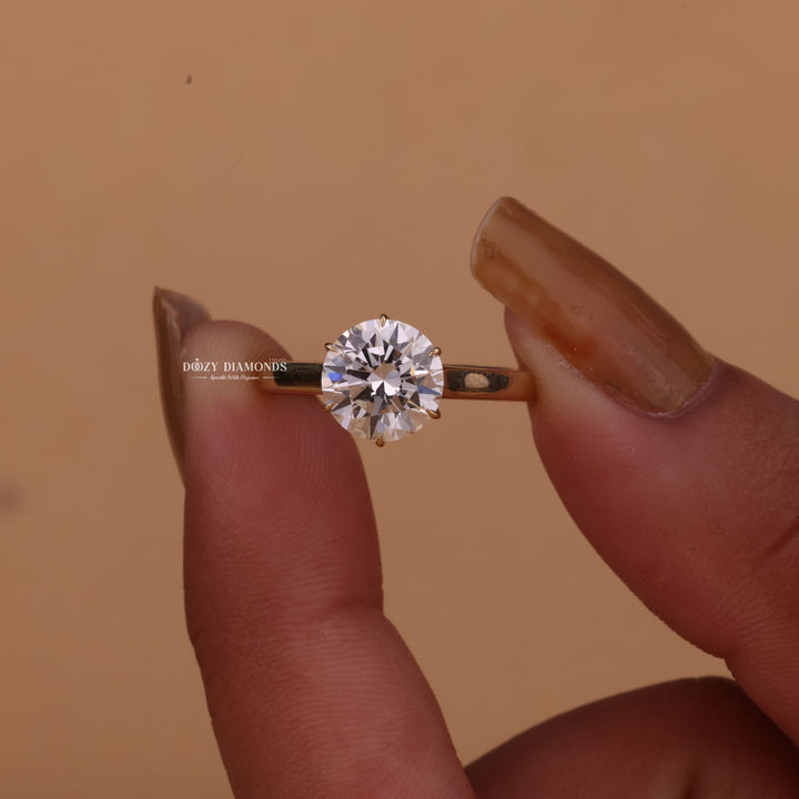 Buy round cut solitaire diamond engagement ring with free shipping