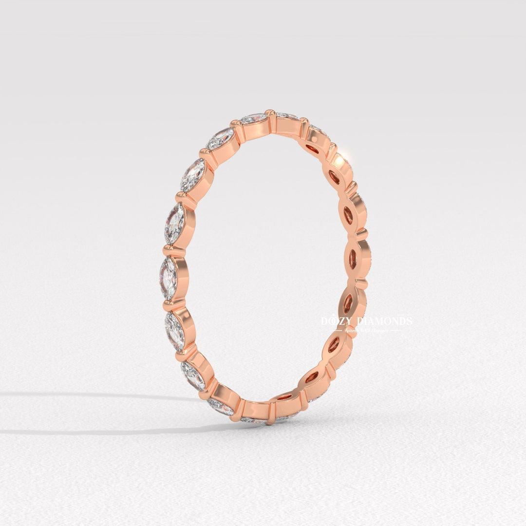 Sustainable marquise diamond wedding ring