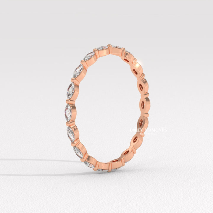 Sustainable marquise diamond wedding ring