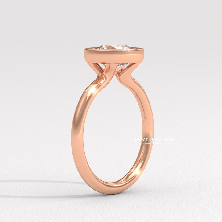 Shop round cut bezel lab grown diamond engagement ring online