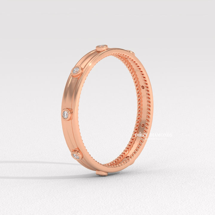 Sustainable round diamond wedding ring