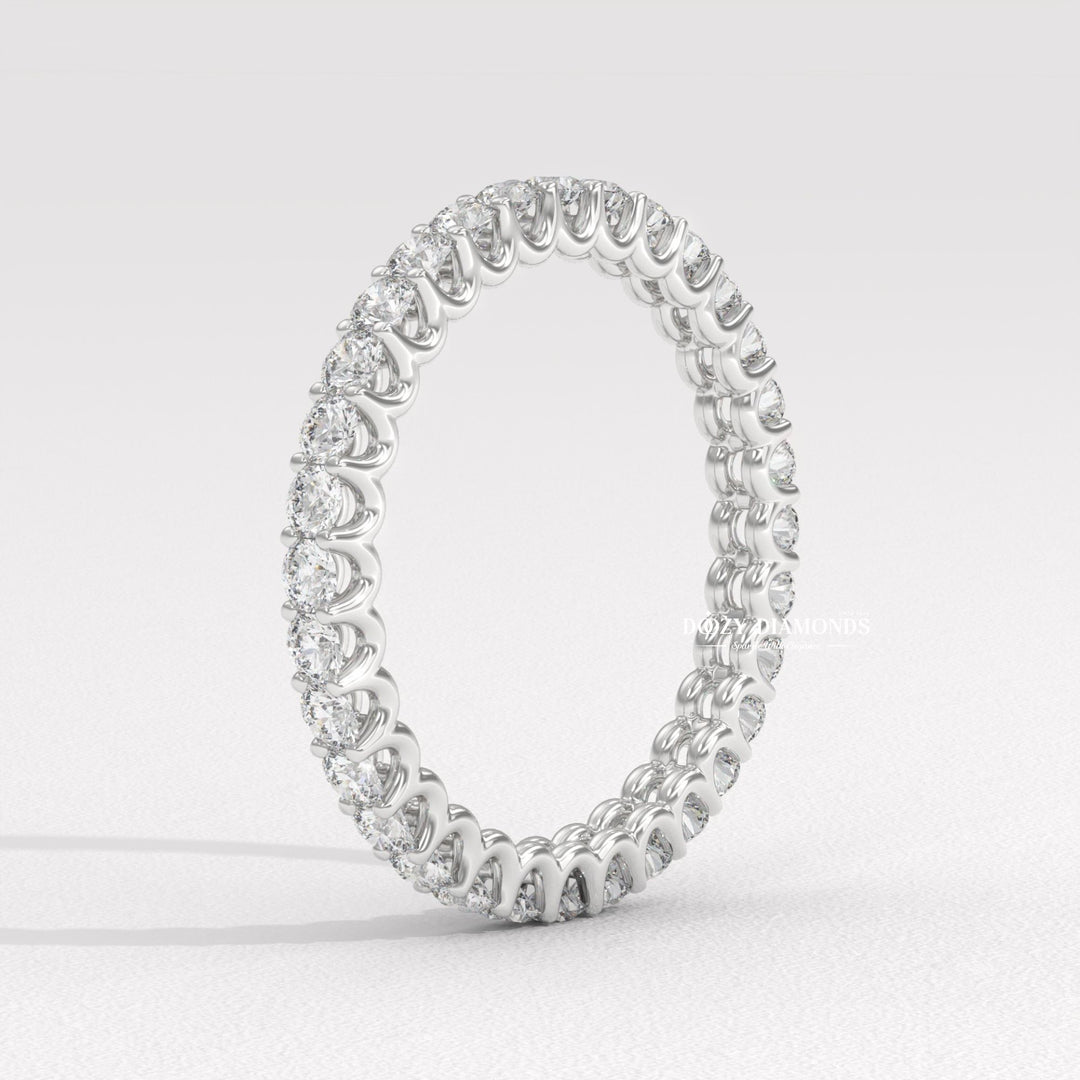 Stackable diamond wedding band in white gold