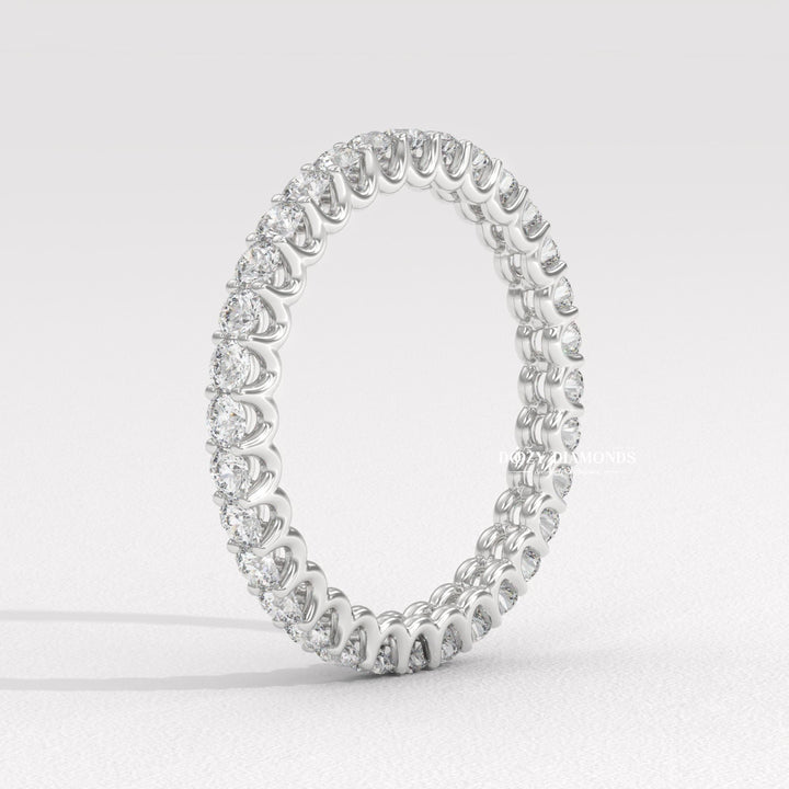Stackable diamond wedding band in white gold