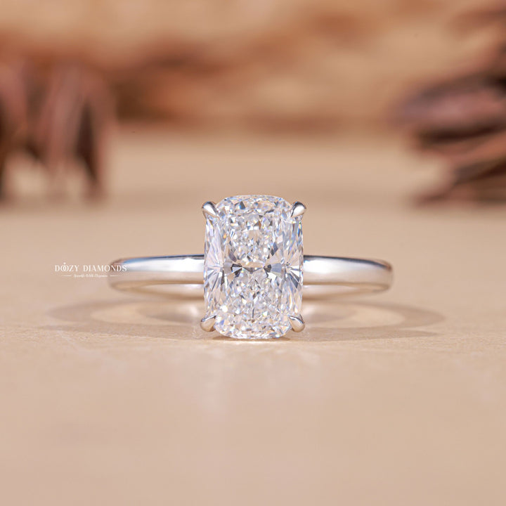 Buy 1.50CT cushion hidden halo lab grown diamond engagement ring online