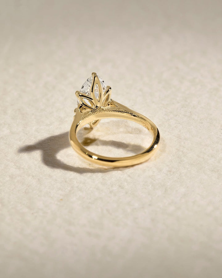 Buy marquise cut three stone diamond engagement ring with free shipping