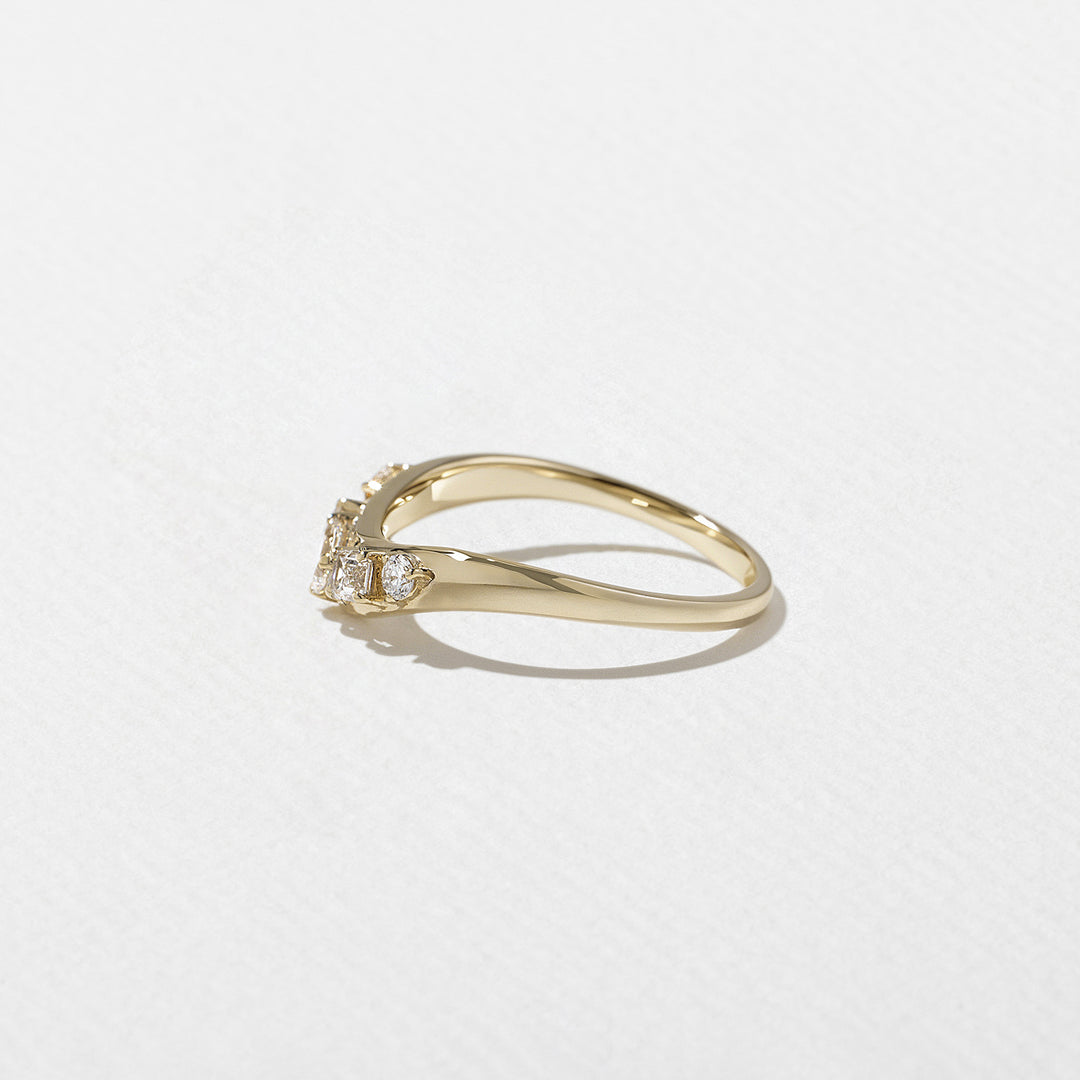 1.0CT Bezel Set Pear E - VS Lab Grown Diamond Ring With Unique Curved Band - Doozy Diamonds