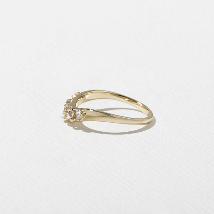 1.0CT Bezel Set Pear E - VS Lab Grown Diamond Ring With Unique Curved Band - Doozy Diamonds