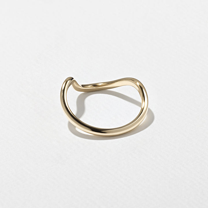 1.75CT Pear E - VS Lab Grown Wave Diamond Ring With Plain Curved Band - Doozy Diamonds