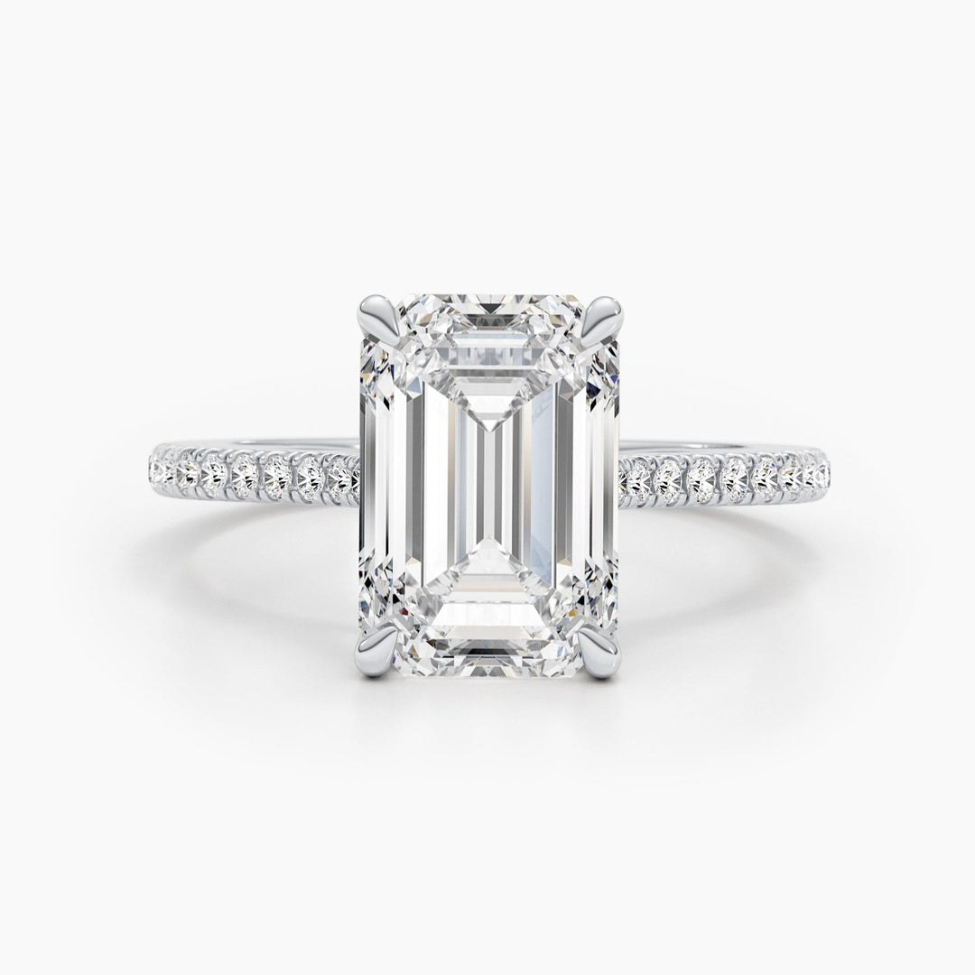 Discover emerald pave lab grown diamond engagement ring online