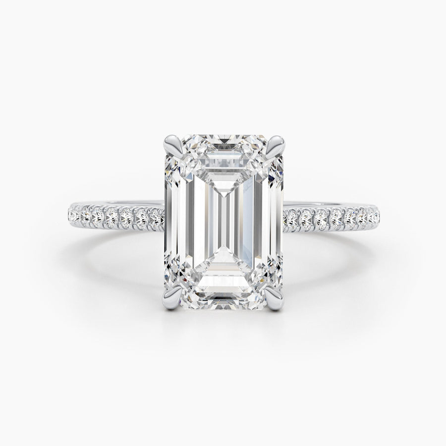 Discover emerald pave lab grown diamond engagement ring online