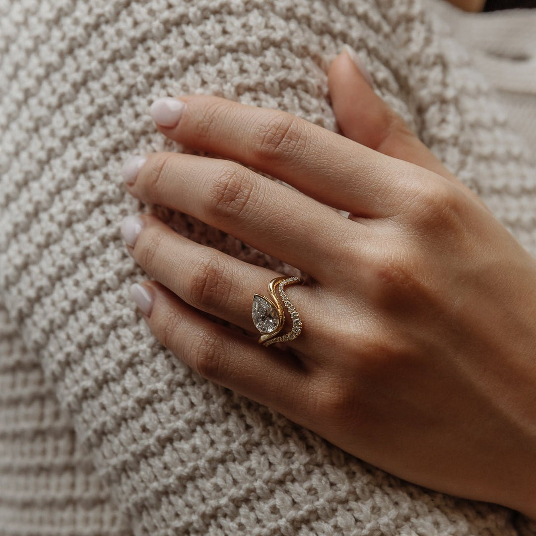 Shop pear cut solitaire lab grown diamond engagement ring online