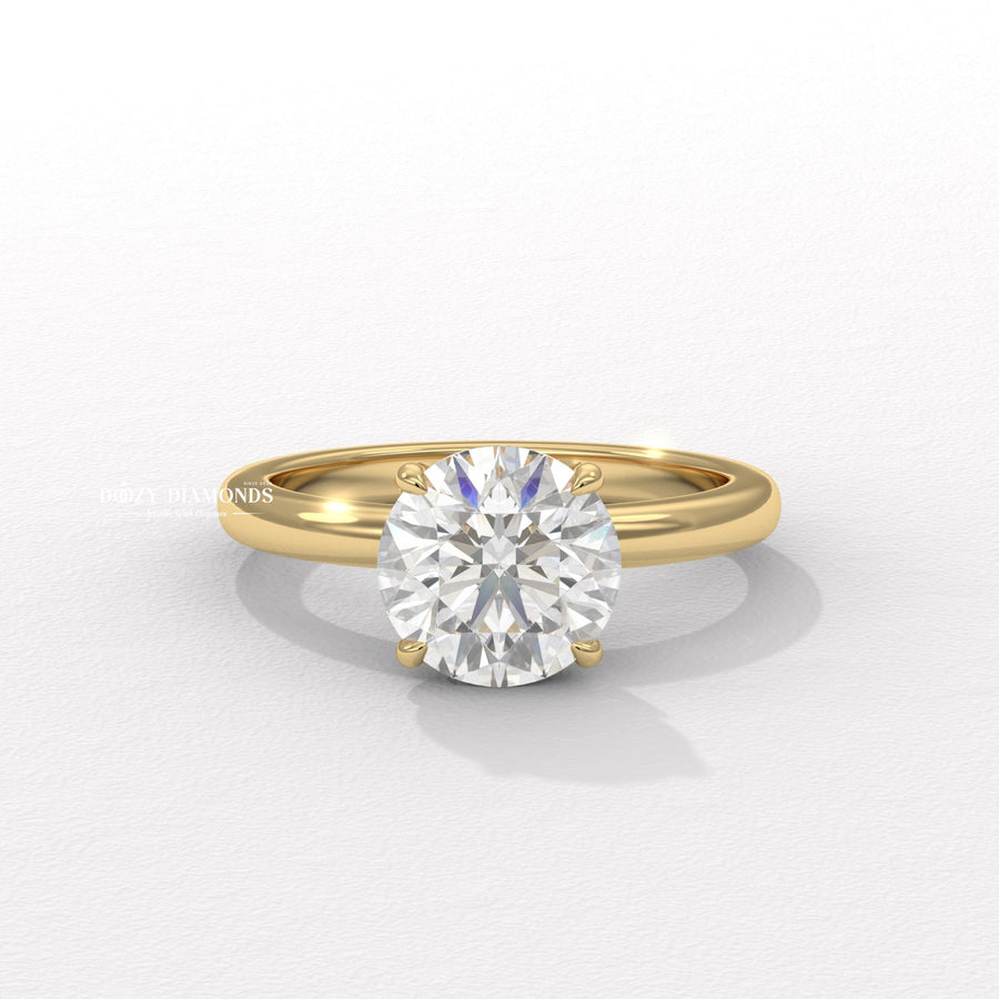 Round solitaire lab grown diamond engagement ring for sale