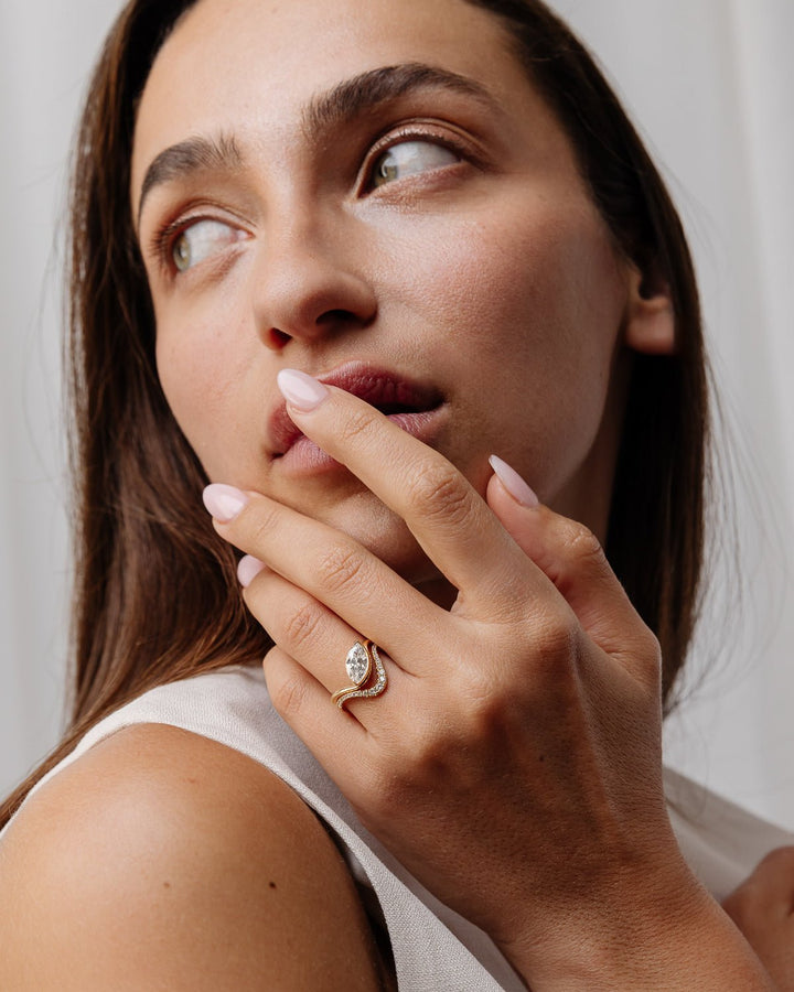 Classic marquise solitaire engagement ring crafted for everyday wear