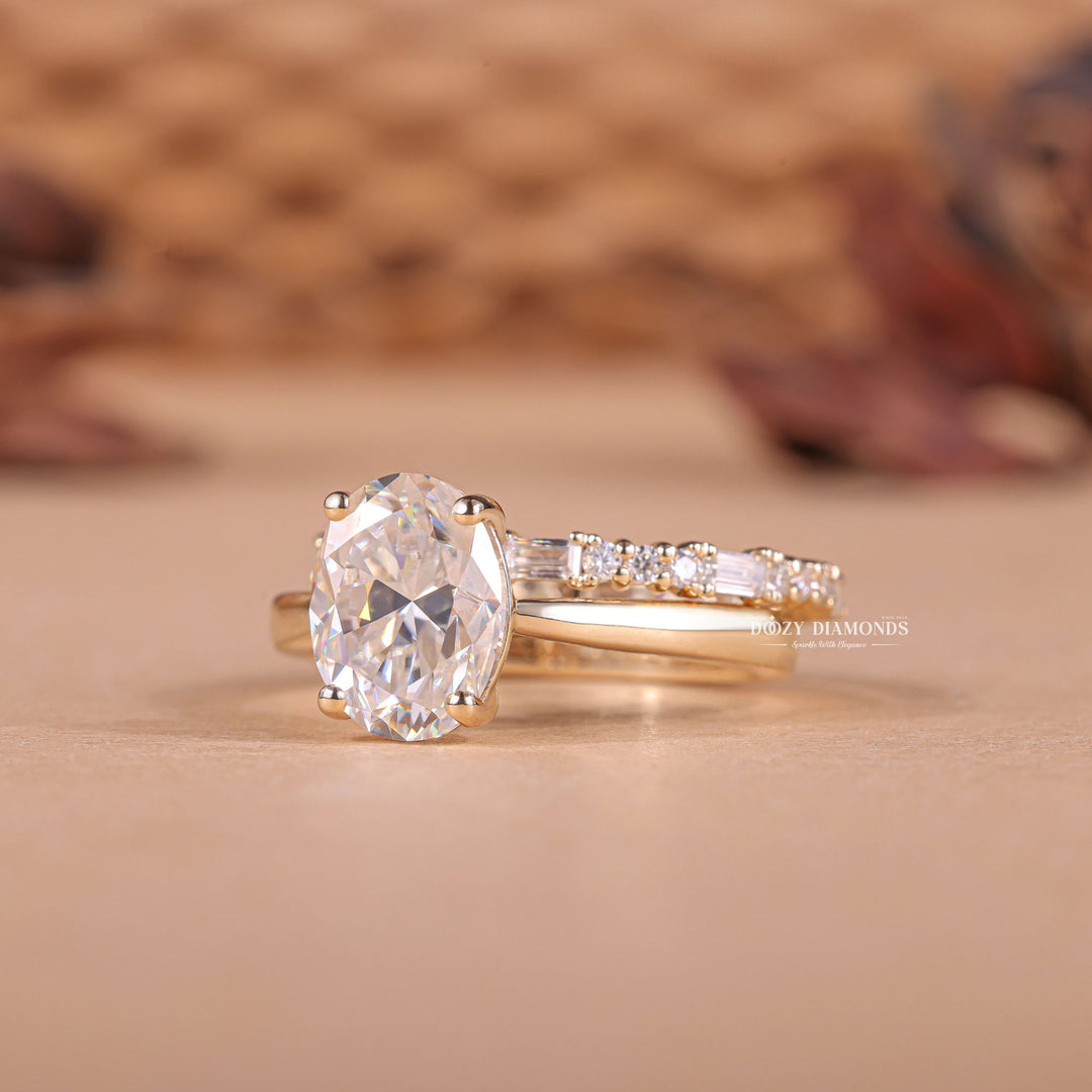 2.50CT Oval Cut EF - VS2 Lab Grown Solitaire Wedding Ring with Full Eternity Band - Doozy Diamonds