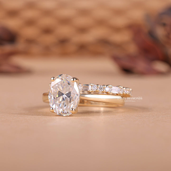 2.50CT Oval Cut EF - VS2 Lab Grown Solitaire Wedding Ring with Full Eternity Band - Doozy Diamonds