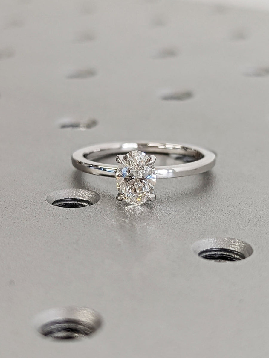 1.0CT oval cut solitaire engagement ring available to buy now