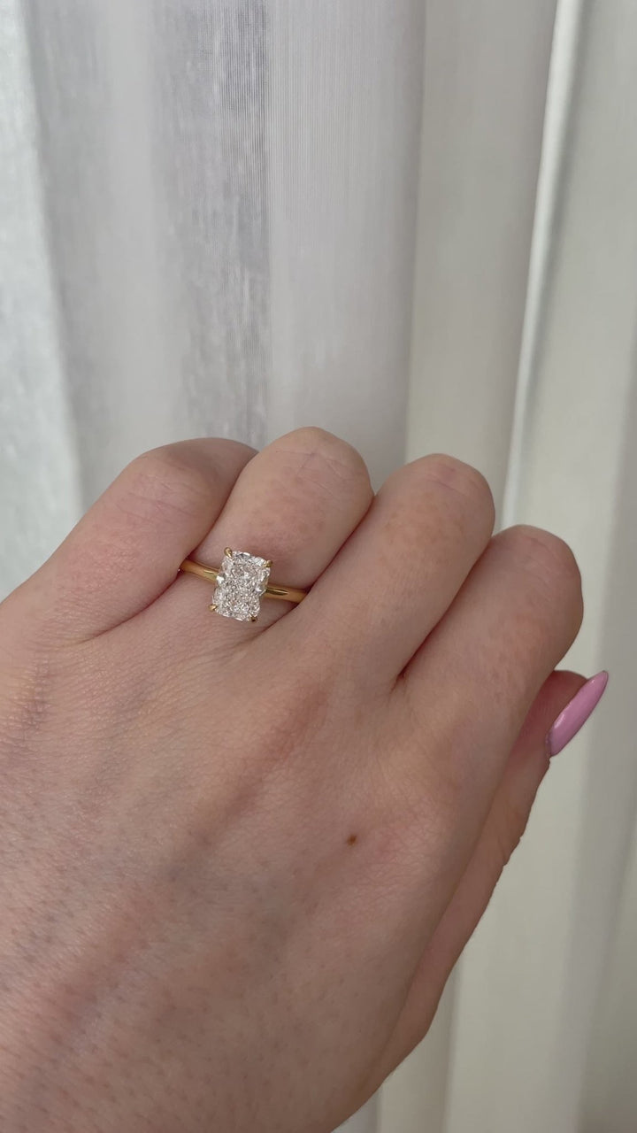 2.06 - 4.06 CT Elongated Cushion Cut Lab Grown Diamond Solitaire Engagement Ring - Doozy Diamonds