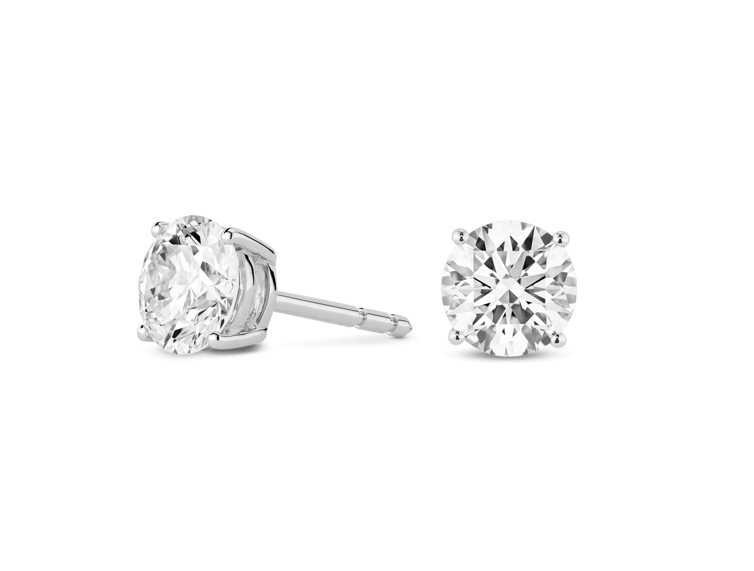 2ct Round Brilliant F - VS Lab - Grown Diamond Solitaire Stud Earrings - Doozy Diamonds