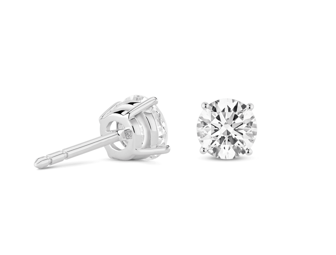 2ct Round Brilliant F - VS Lab - Grown Diamond Solitaire Stud Earrings - Doozy Diamonds