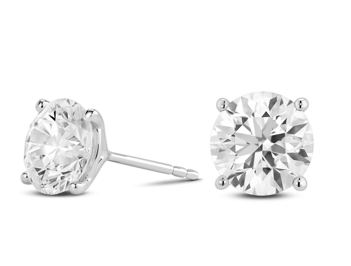 4ct Round Brilliant F - VS Lab - Grown Diamond Solitaire Stud Earrings - Doozy Diamonds