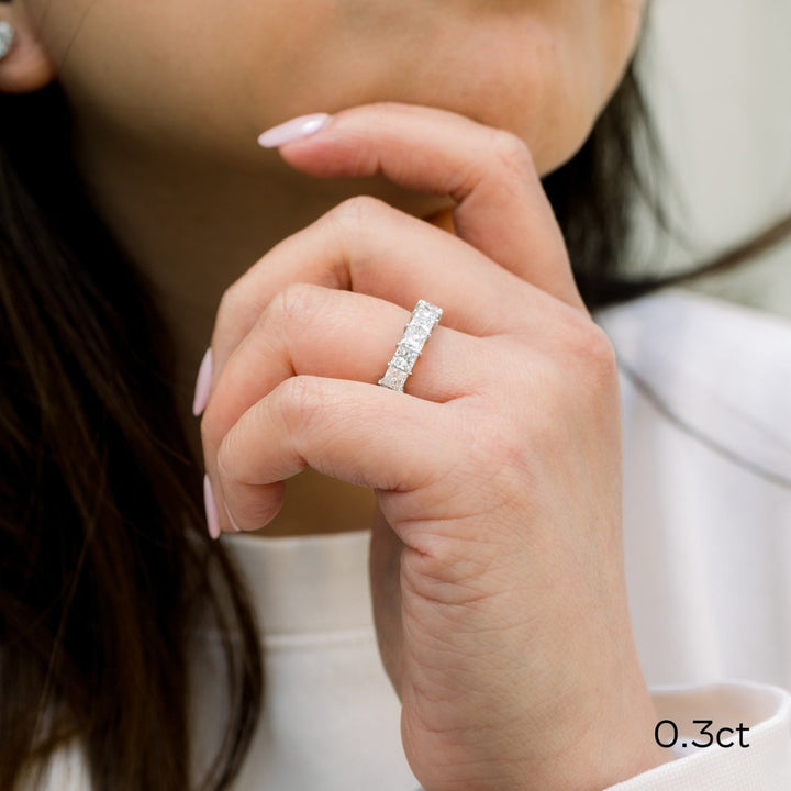 Princess Cut DE - VS1 Lab Grown Diamond Full Eternity Wedding Band - Doozy Diamonds